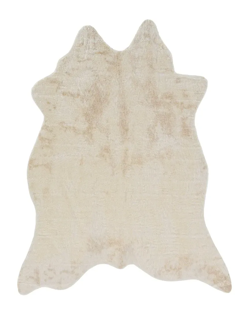 Cow Design Area Rug - Ivory, Polyester