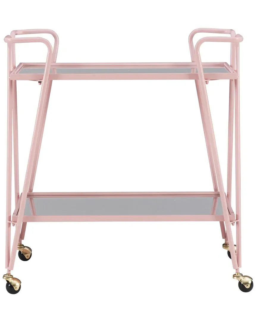 Ellie Bar Cart - Pink, Steel