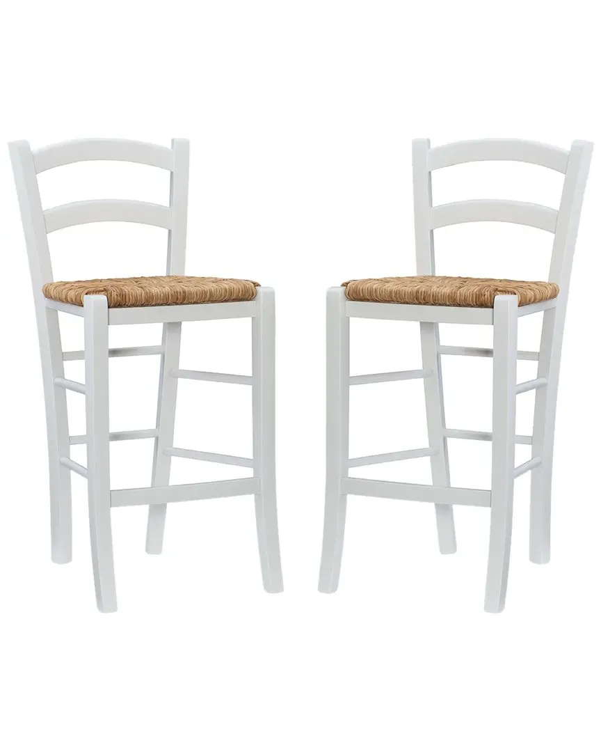 Emilo Counter Stools Set of 2 - White, Beechwood image