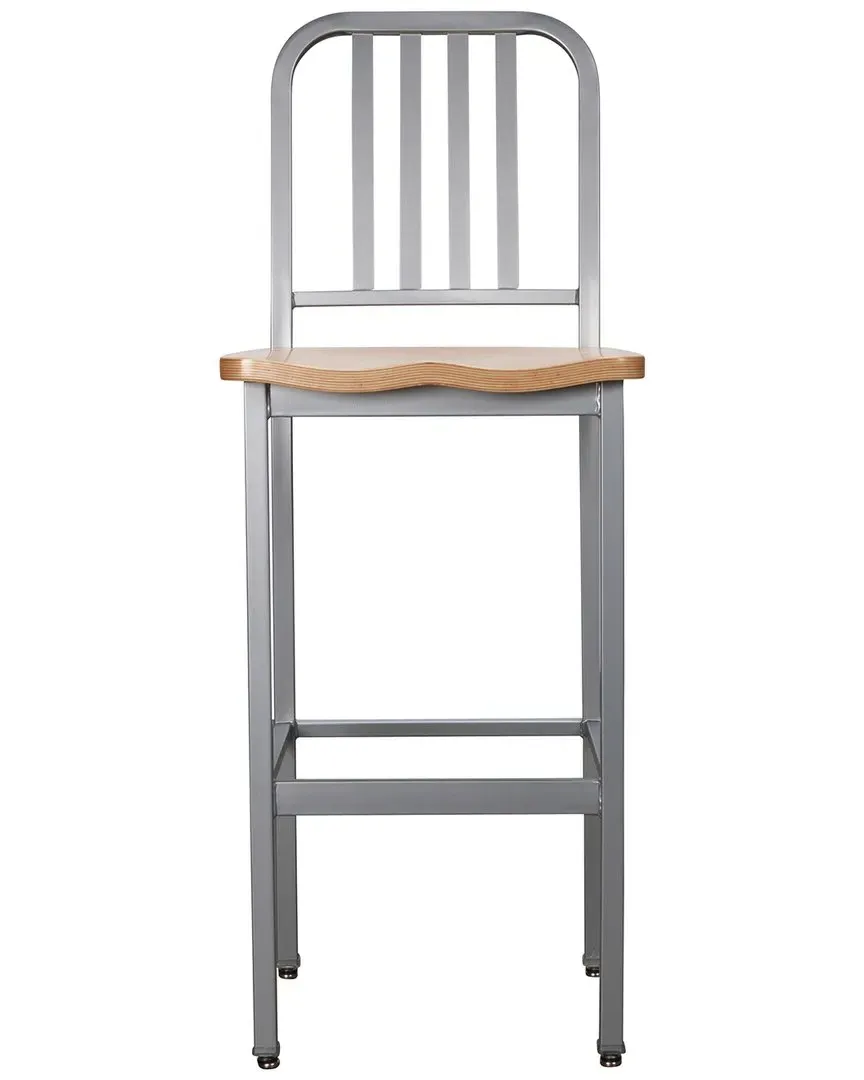 Frazier Set of 2 Metal Bar Stools - Silver, Steel image