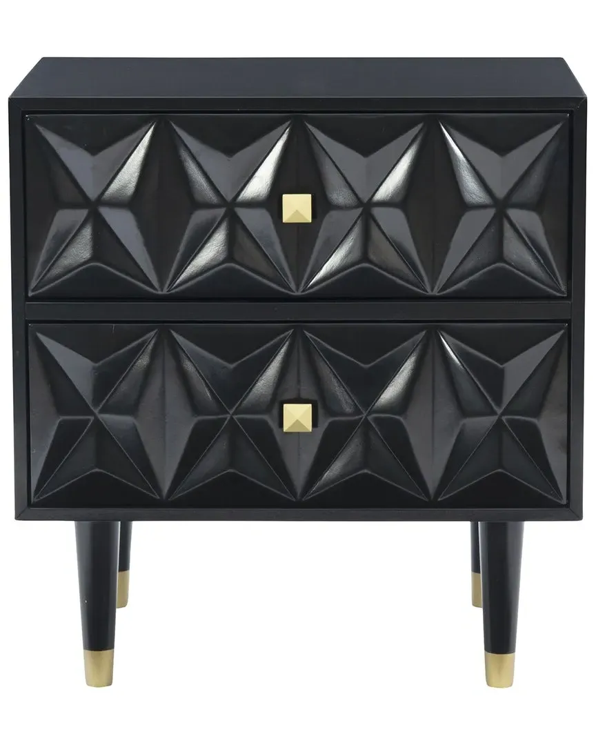 Geo Night Stand with Storage - Black, Wood image