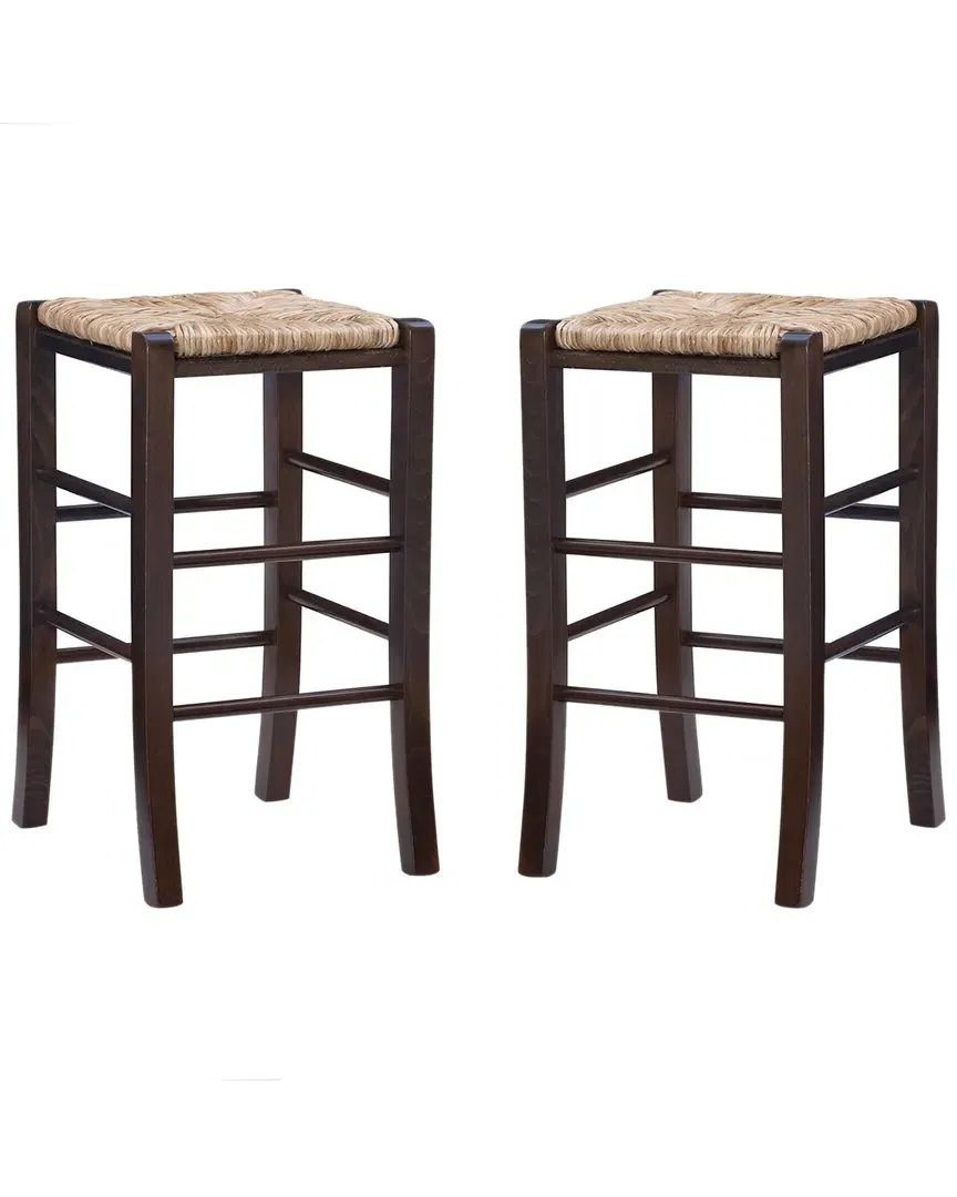 Gianna Backless Counter Stools Set of 2 - Walnut, Beechwood