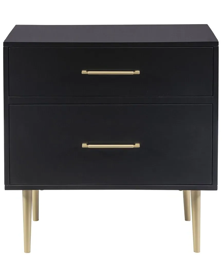 Gwyneth 2-Drawer Night Stand - Black, MDF