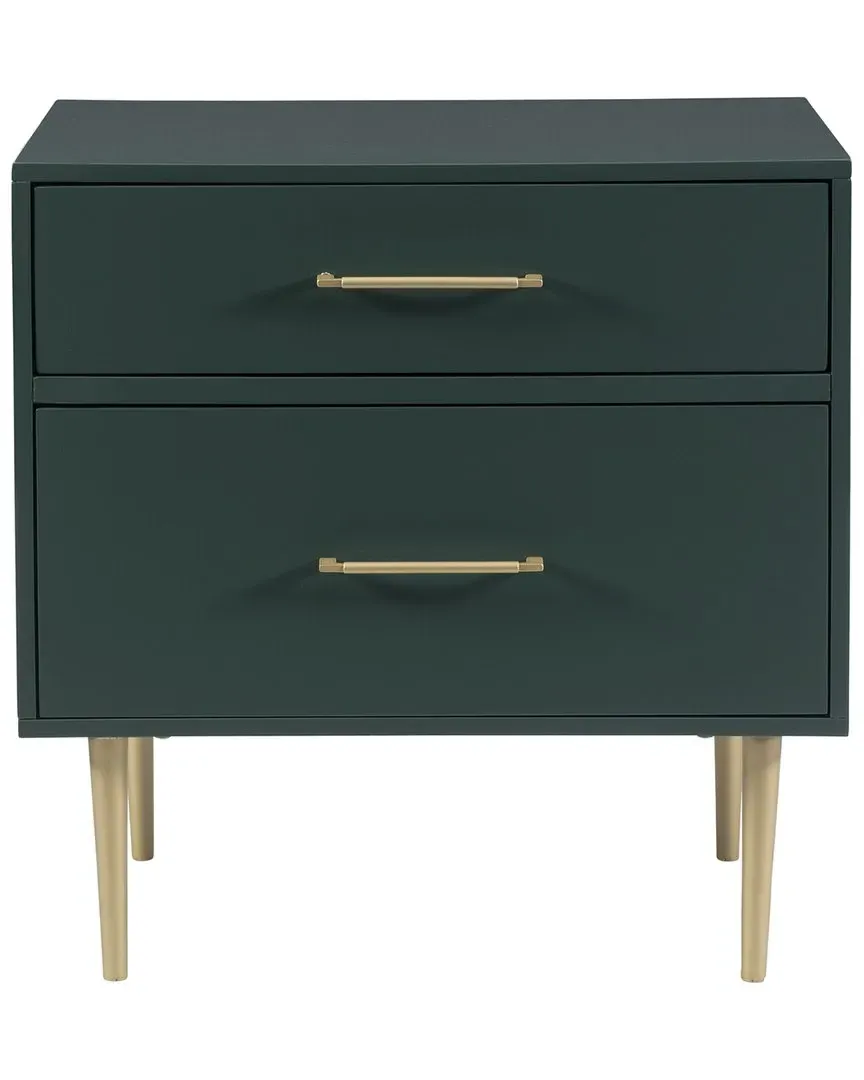 Gwyneth 2-Drawer Night Stand - Dark Green, MDF image