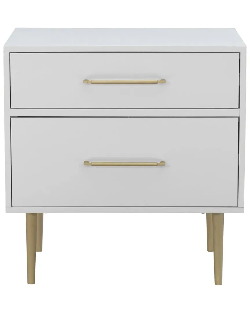 Gwyneth 2-Drawer Night Stand - White, MDF