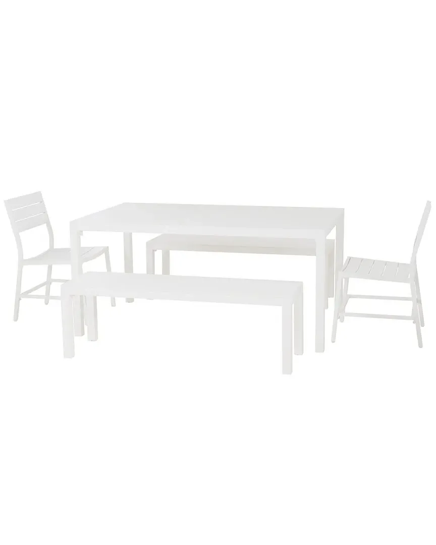 Holland 5-Piece Dining Set - White, Aluminum