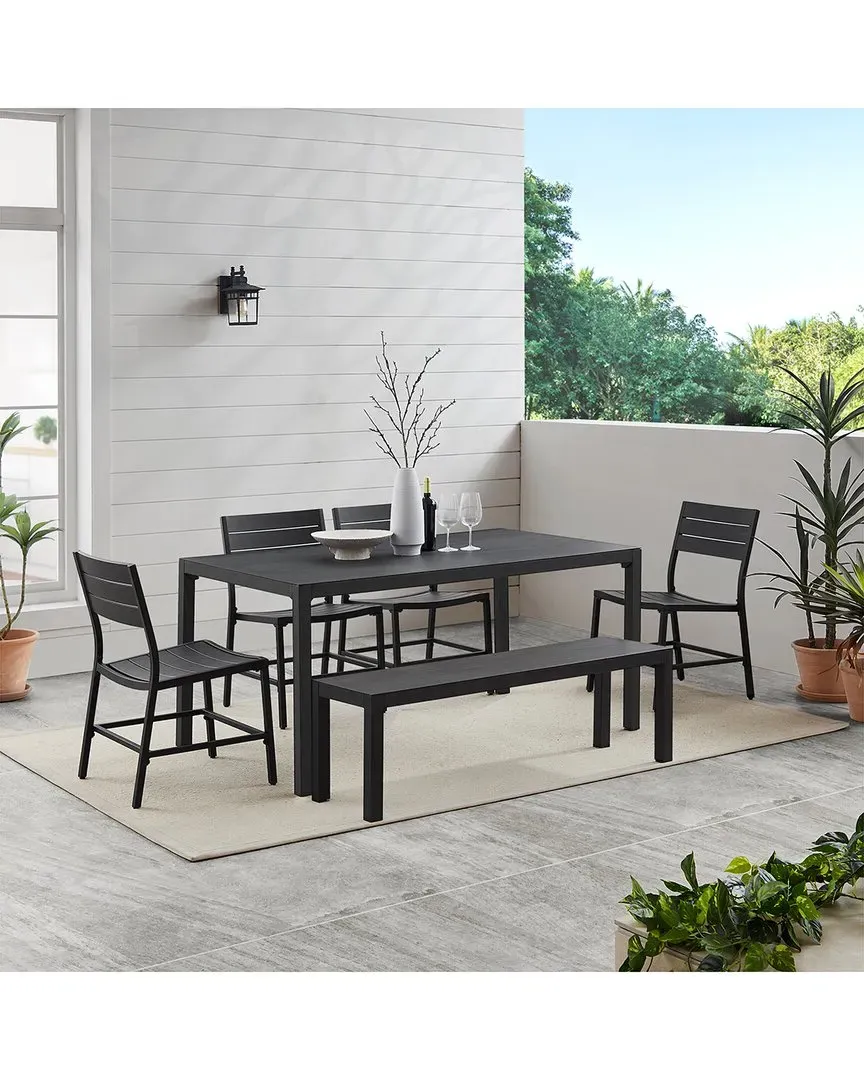 Holland 7-Piece Dining Set - Black, Aluminum image