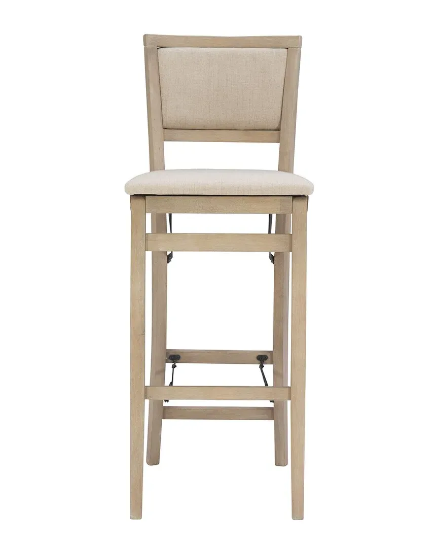 Keira Padded Back Folding Bar Stool - Greywash, Rubberwood