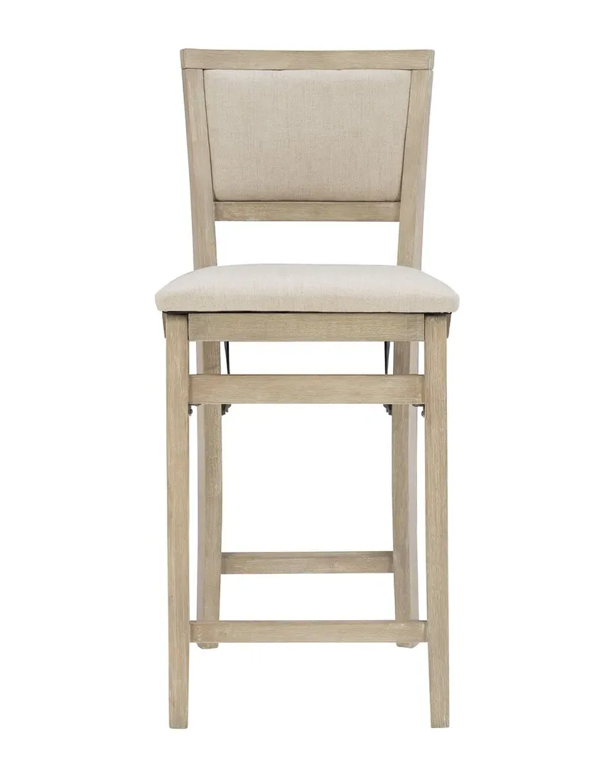 Keira Padded Back Folding Chair - Greywash, Rubberwood image