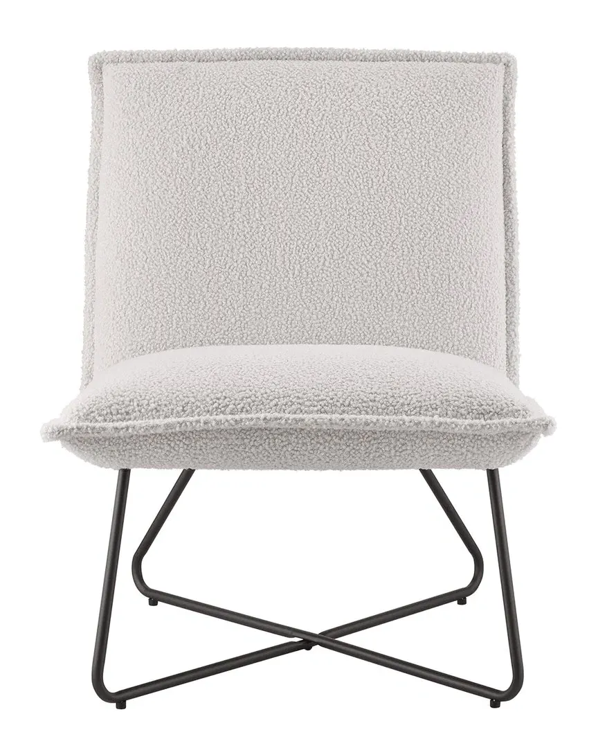 Kenny Wire Base Chair - White, Sherpa