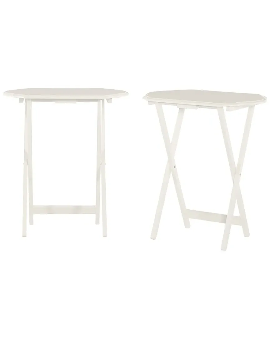 Ledda Set of 2 Folding Snack Trays - White