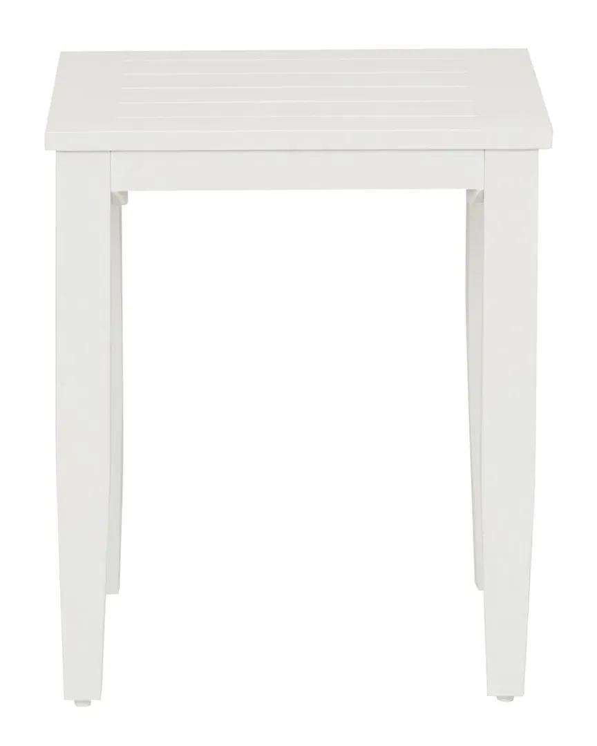 Linon Claiborne Side Table - White, Aluminum image
