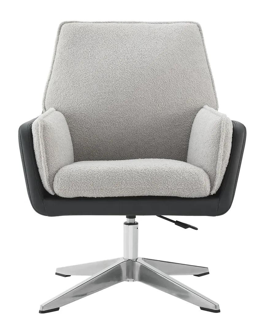 Maddie Swivel Accent Chair - Grey, Sherpa Fabric image