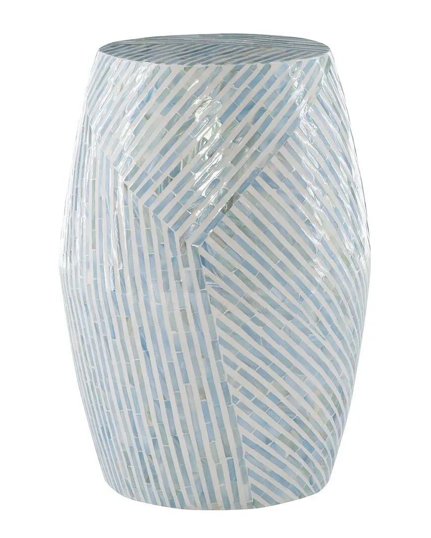 Mop Round Drum Table - Blue, Capiz Shell image