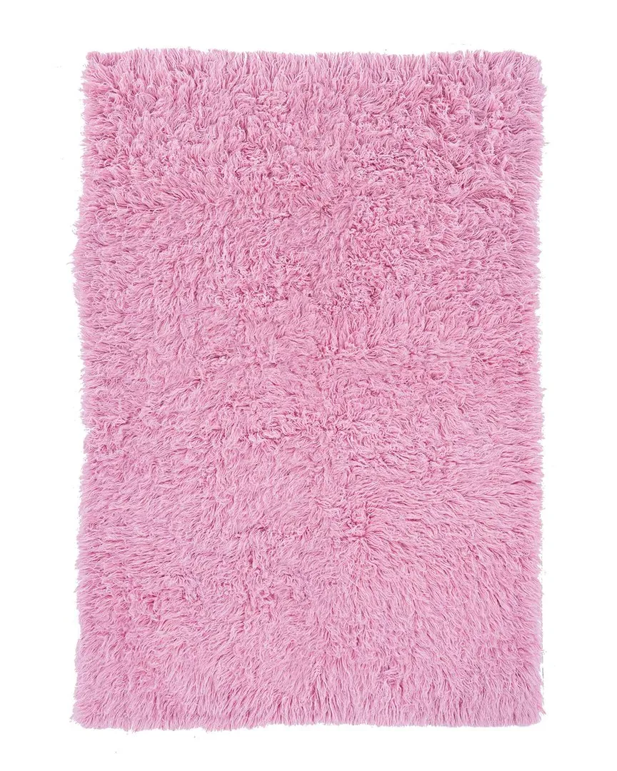 New Flokati 1400Gr Area Rug - Pink, Wool