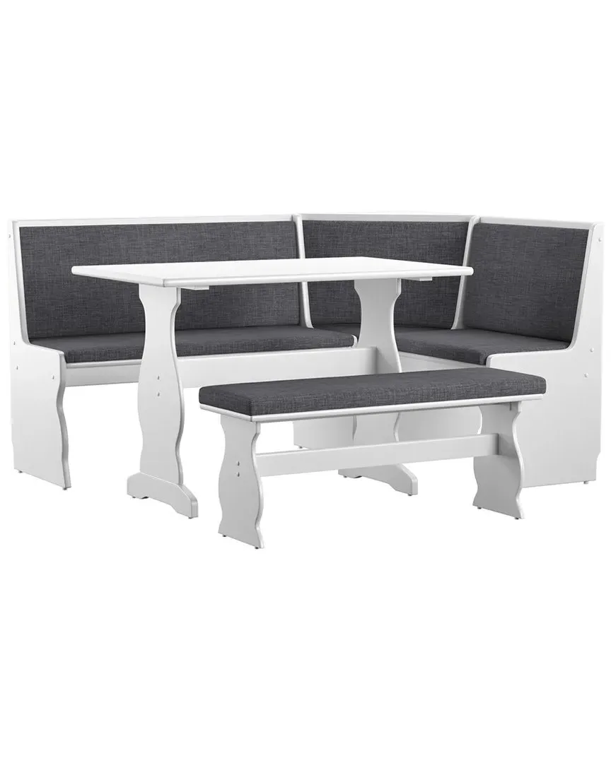Nooks Corner Nook Set with Cushions - White