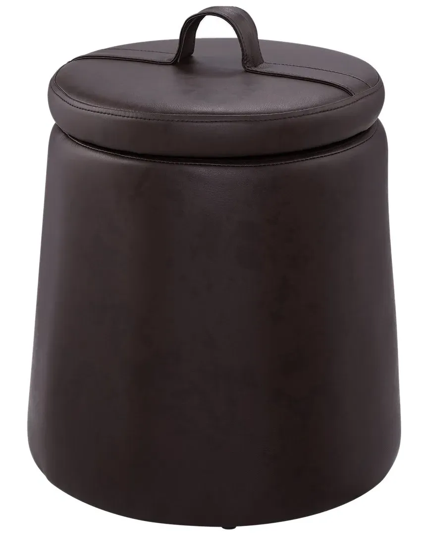 Patric Storage Ottoman with Handle - Brown, Faux Leather image
