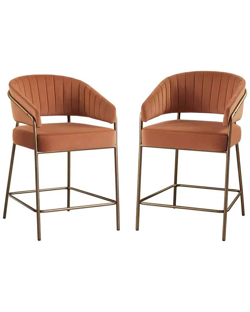 Portland Counter Stools Set of 2 - Caramel, Steel