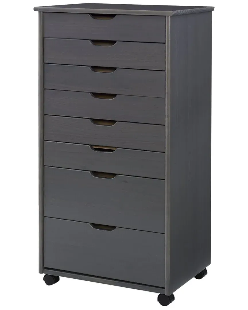 Rudy Rolling 8 Drawer Storage Cart - Grey, Wood