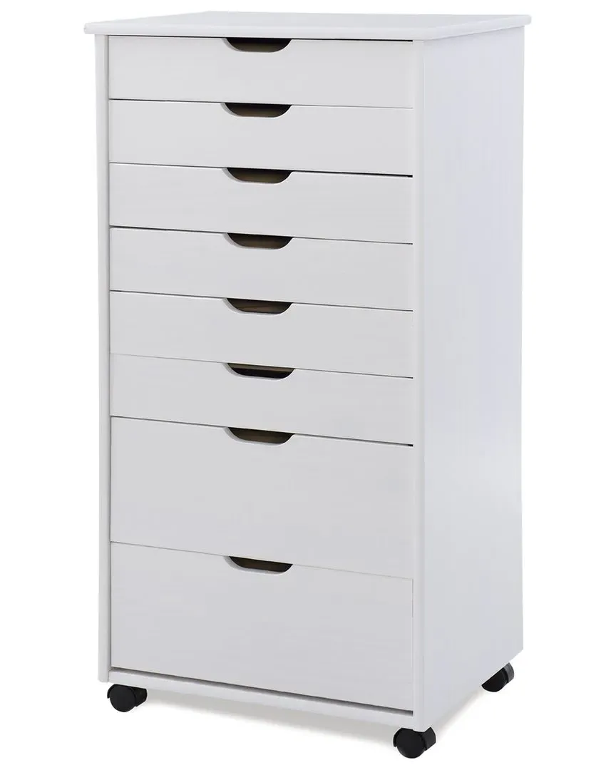 Rudy Rolling 8 Drawer Storage Cart - White, Wood