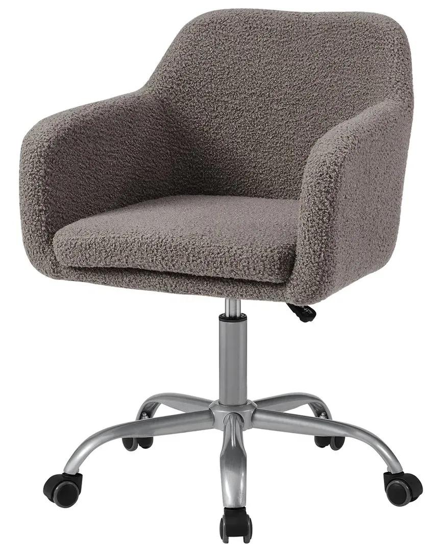 Rylen Office Chair with Adjustable Height - Grey, Sherpa image