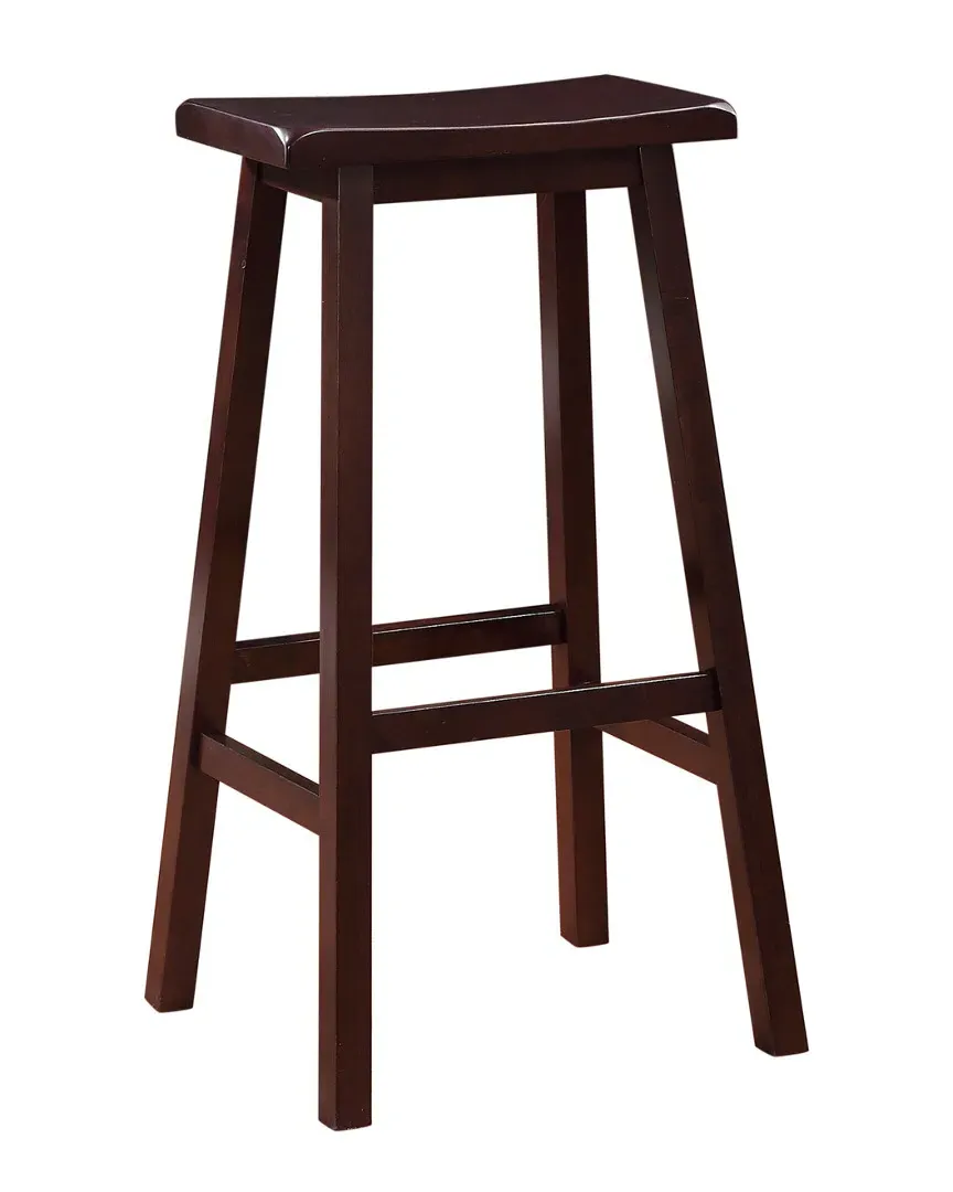 Saddle Bar Stool - Dark Brown, Rubberwood image
