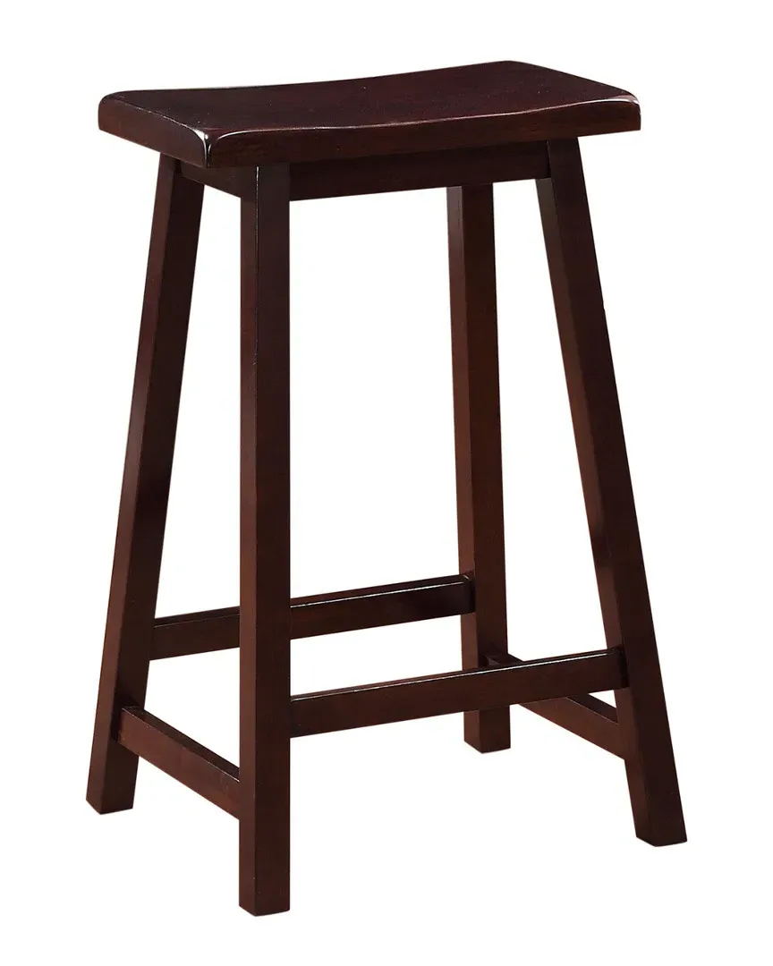 Saddle Counter Stool - Dark Brown, Rubberwood image