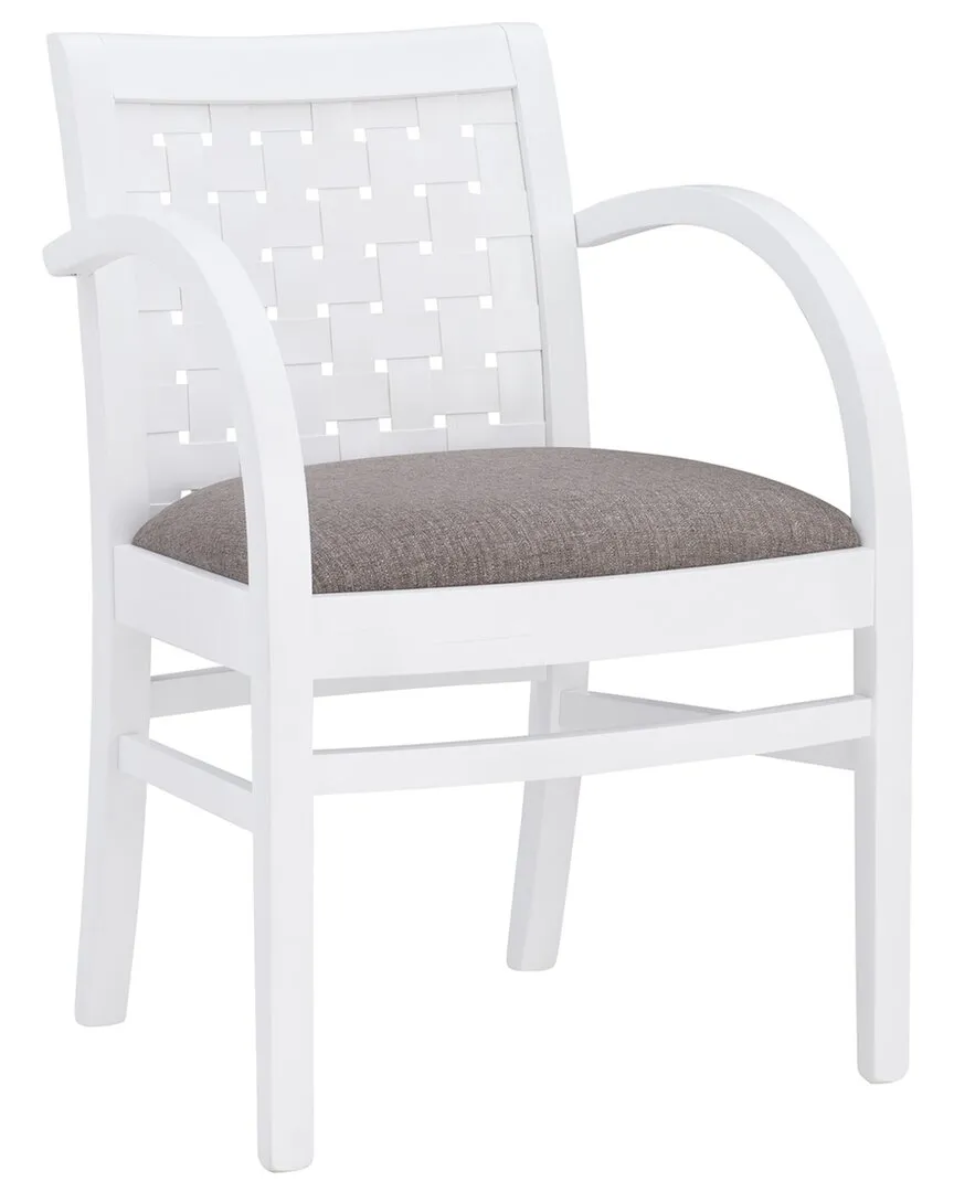 Samantha Woven Arm Chair - White, Beechwood image