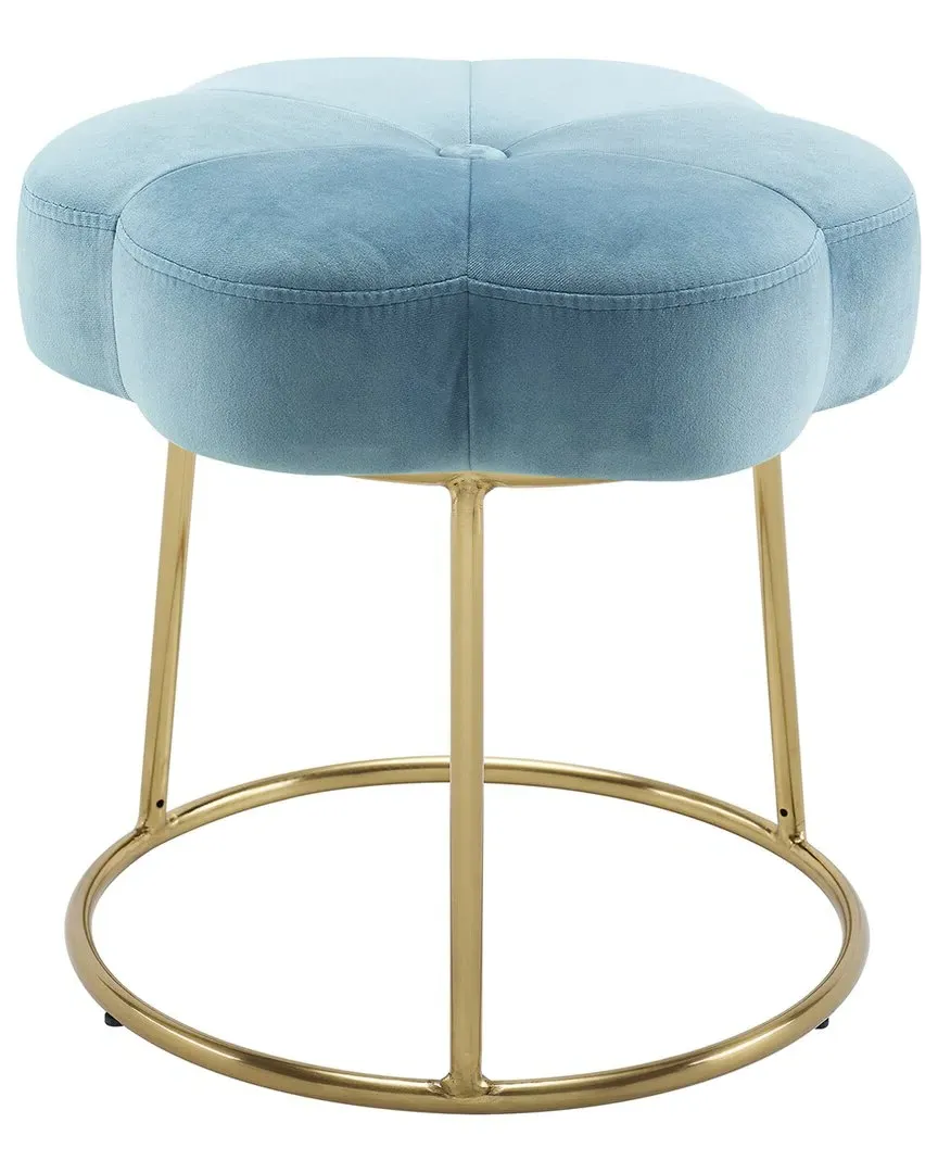 Seraphina Accent Vanity Stool - Blue, Velvet image