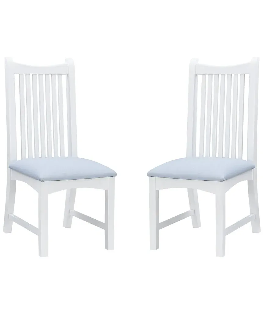 Set of 2 Bonnie Upholstered Side Chairs - White, Beechwood