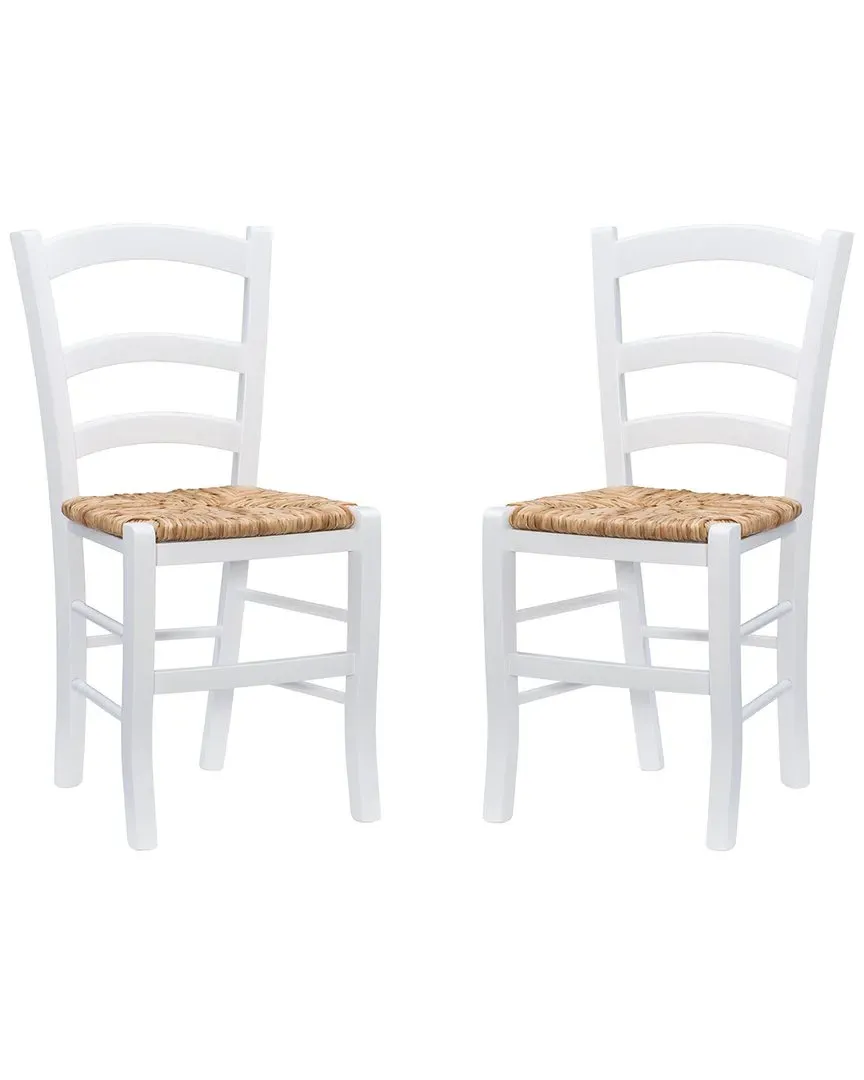 Set of 2 Carmelo Side Chairs - White, Beechwood