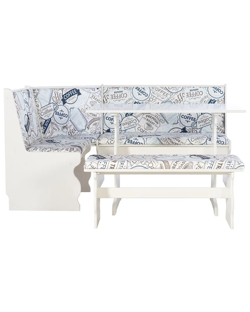 Sierra Corner Nook with Table & Bench - White image