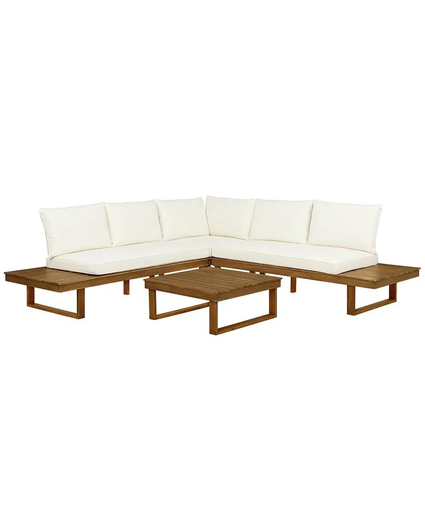 Skypark 4pc Corner Loveseat Set - Brown, Acacia