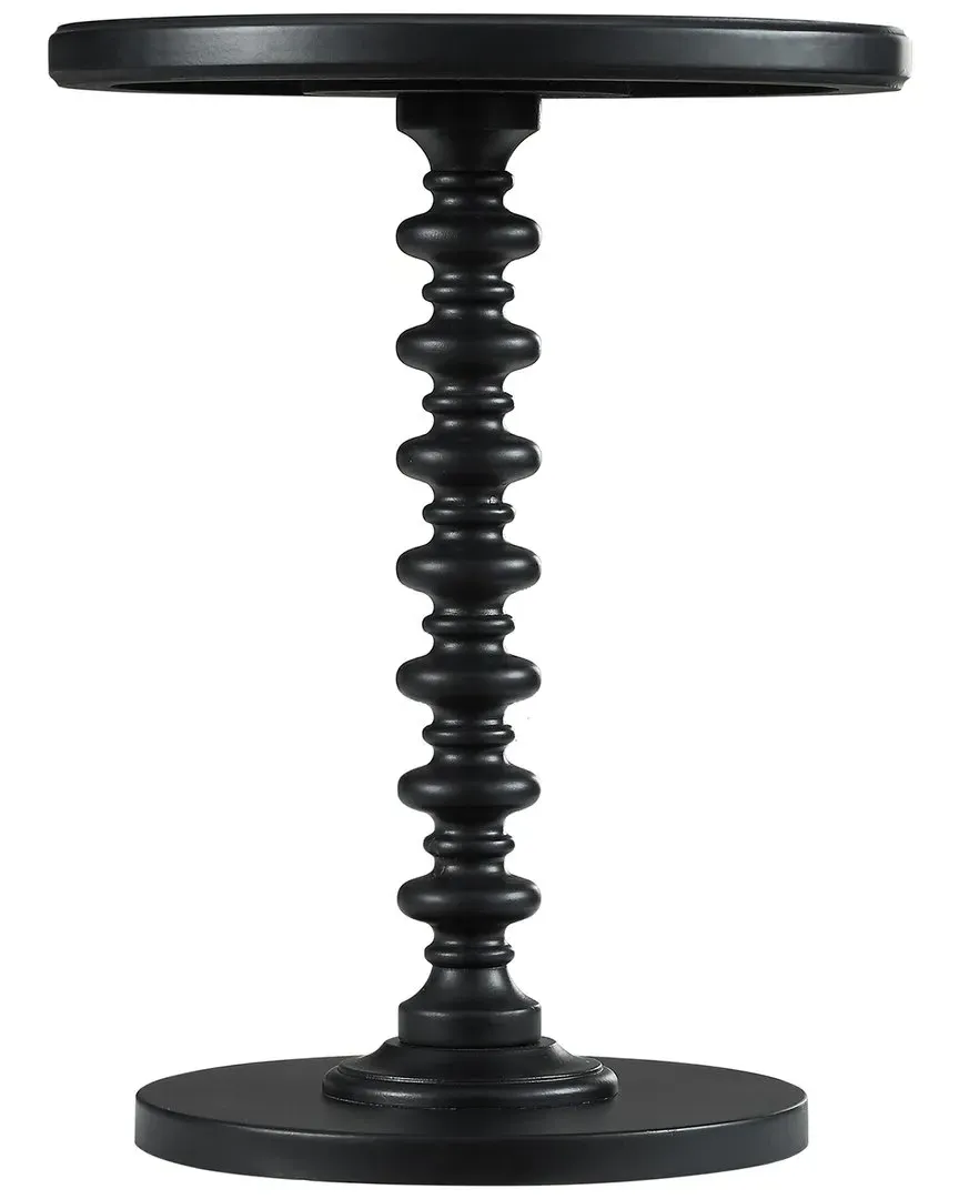 Spectrum Round Accent Table - Black, Rubberwood image