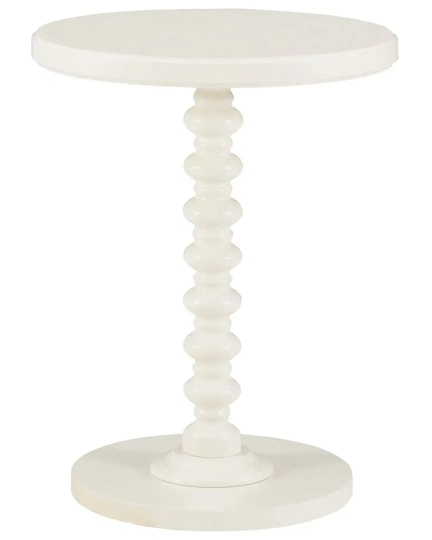 Spectrum Round Accent Table - Off White, Rubberwood