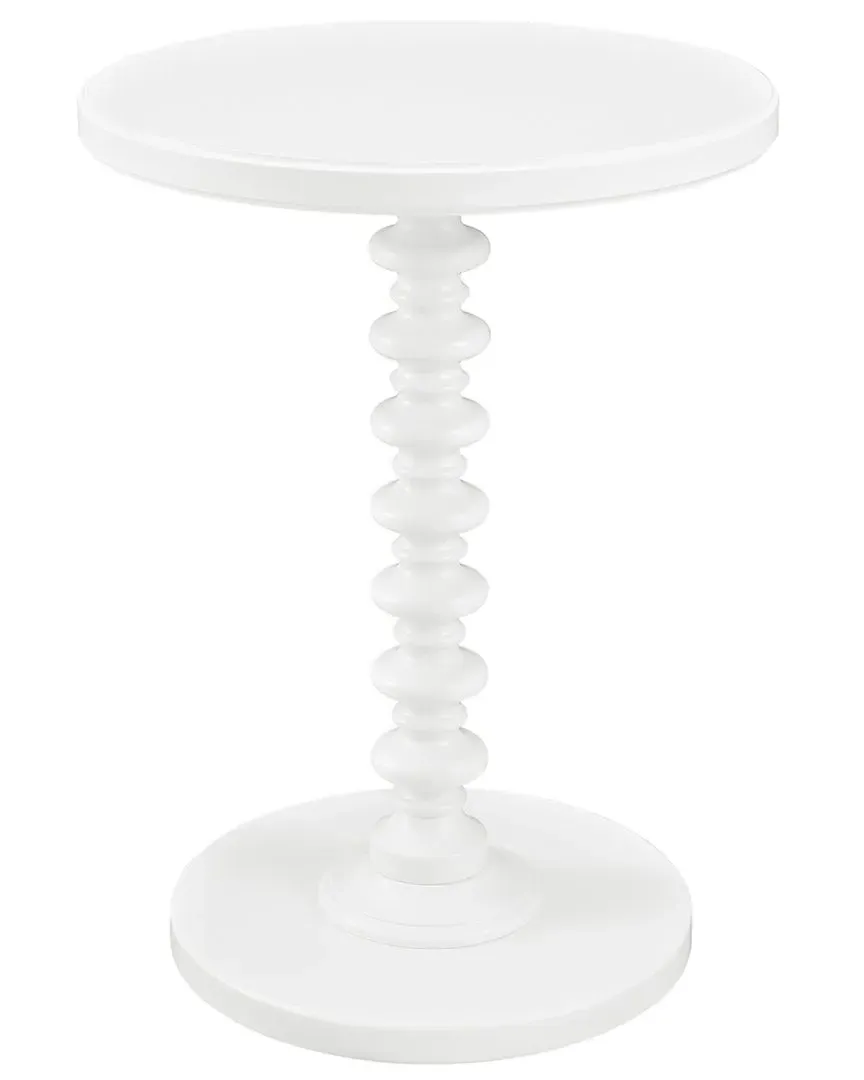 Spectrum Round Accent Table - White, Rubberwood