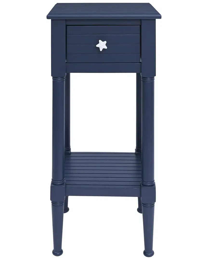 Starfish Square End Table with Drawer - Navy, MDF