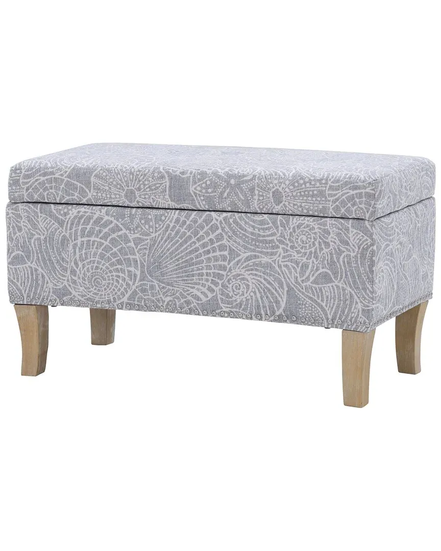 Stephanie Seashell Storage Bench - Rustic Grey image
