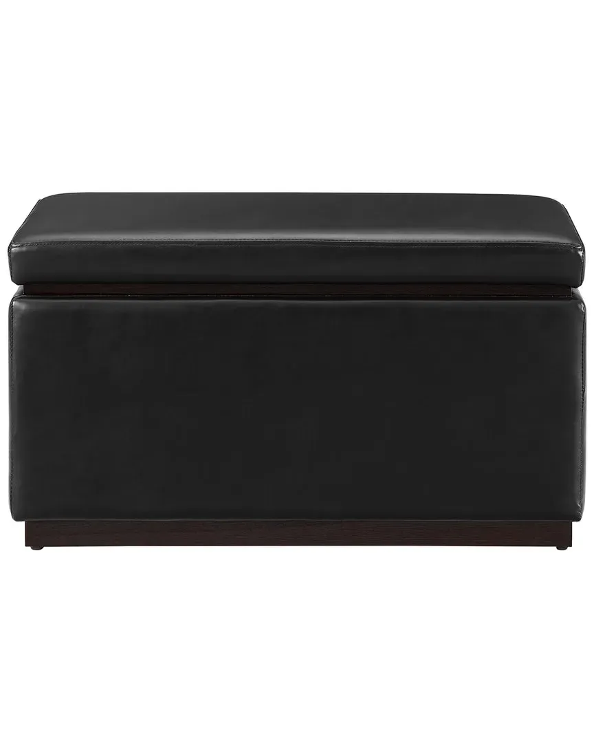 Sunny Rectangle Storage Ottoman - Black, Faux Leather image