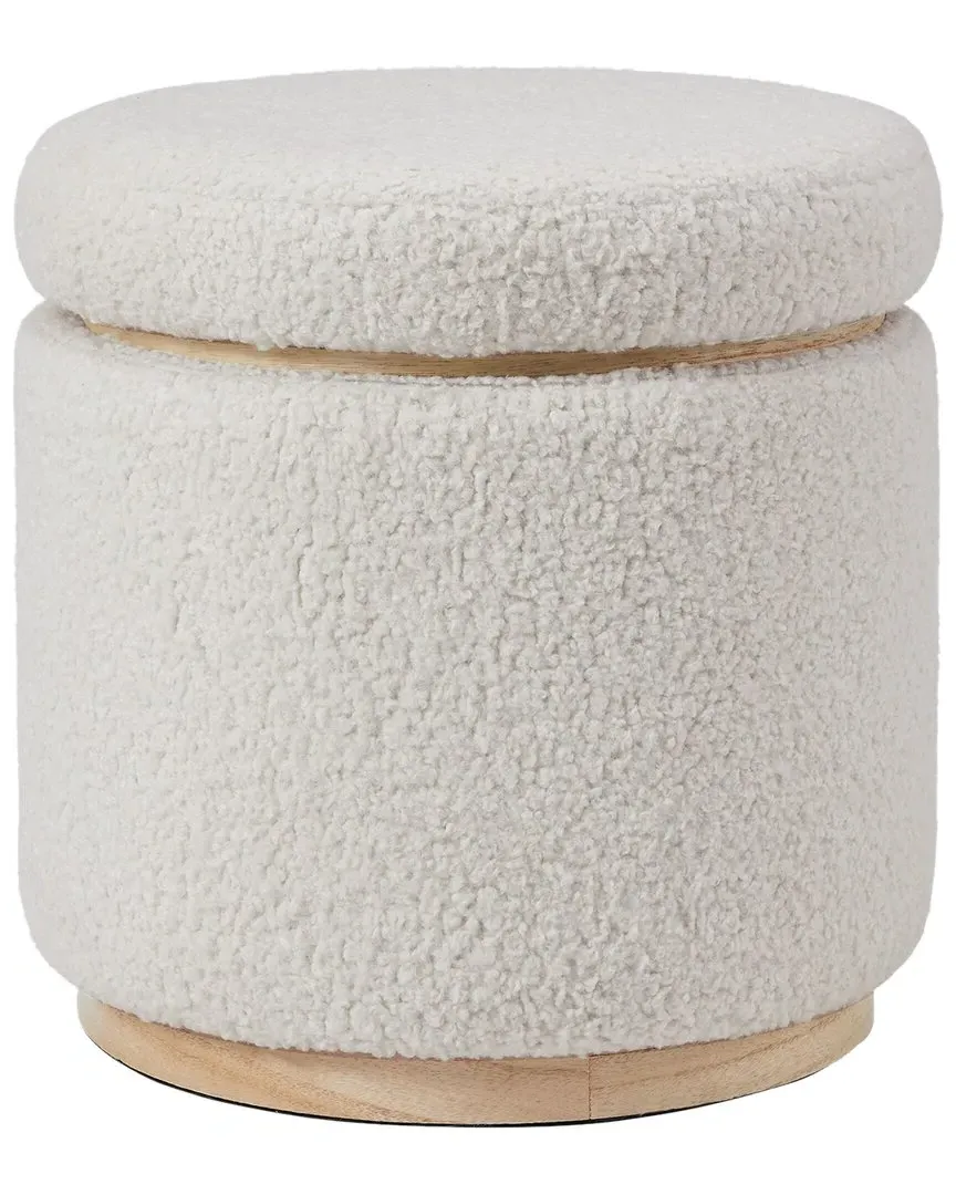 Sunny Storage Ottoman - Natural, Sherpa Fabric image