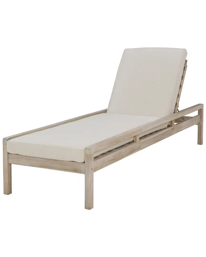 Svana Single Outdoor Chaise Lounger - Beige, Acacia
