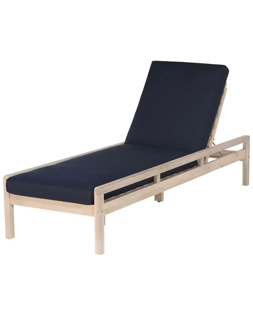 Svana Single Outdoor Chaise Lounger - Blue, Acacia image