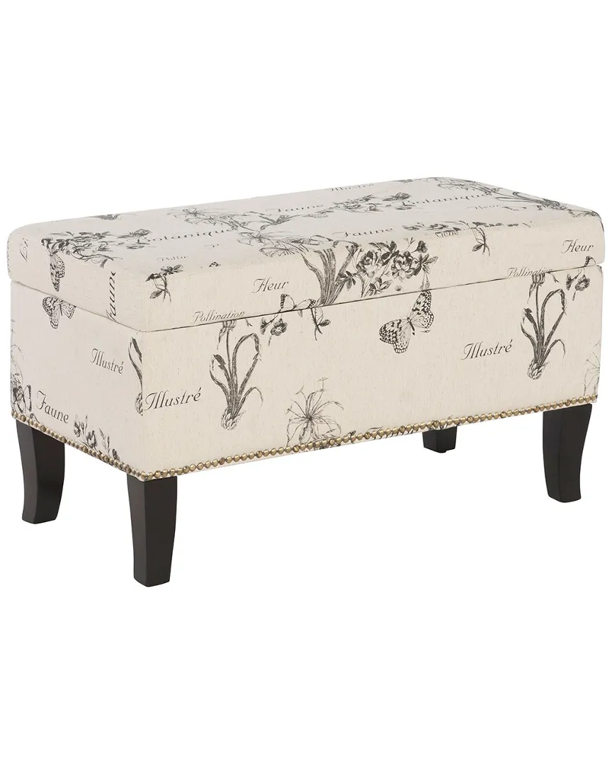 Tahlia Botanical Storage Ottoman - Black image