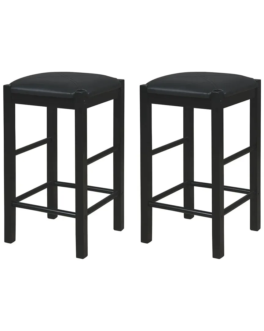 Tavern Set of 2 Counter Stools - Black, Wood image