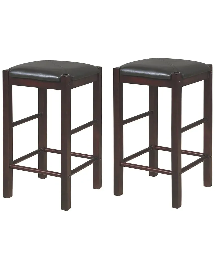 Tavern Set of 2 Counter Stools - Brown, Wood
