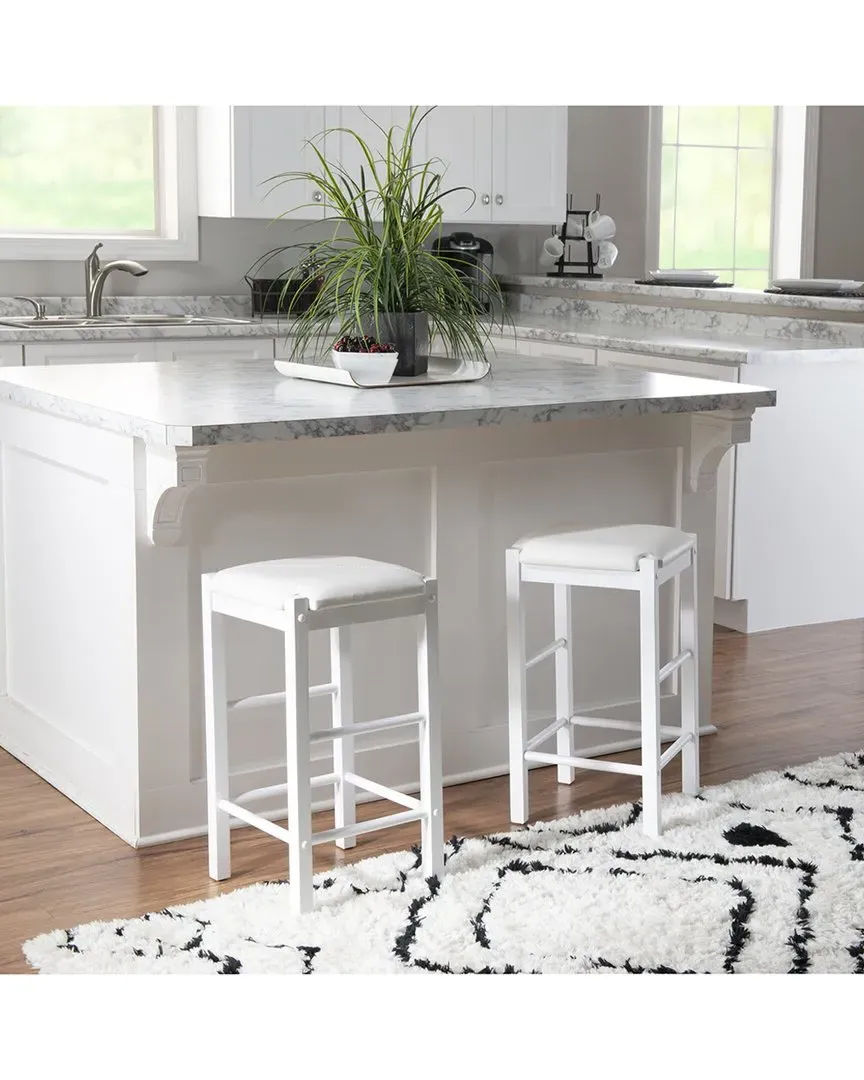 Tavern Set of 2 Counter Stools - White, Wood