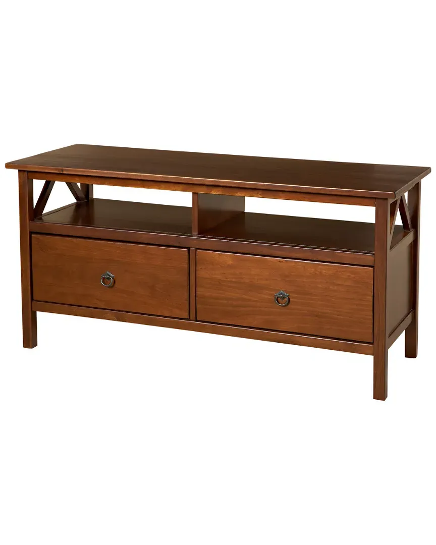 Titian TV Stand with Storage - Antique Tobacco, Pine Wood image