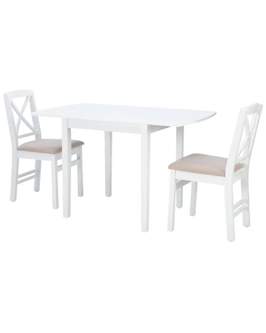 Torino 3-Piece Drop Leaf Dining Set - White image