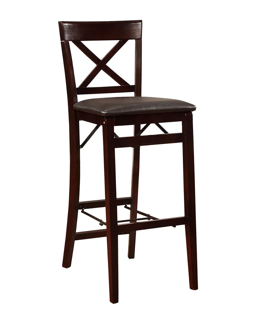 Triena X Back Folding Bar Stool - Merlot, Faux Leather image