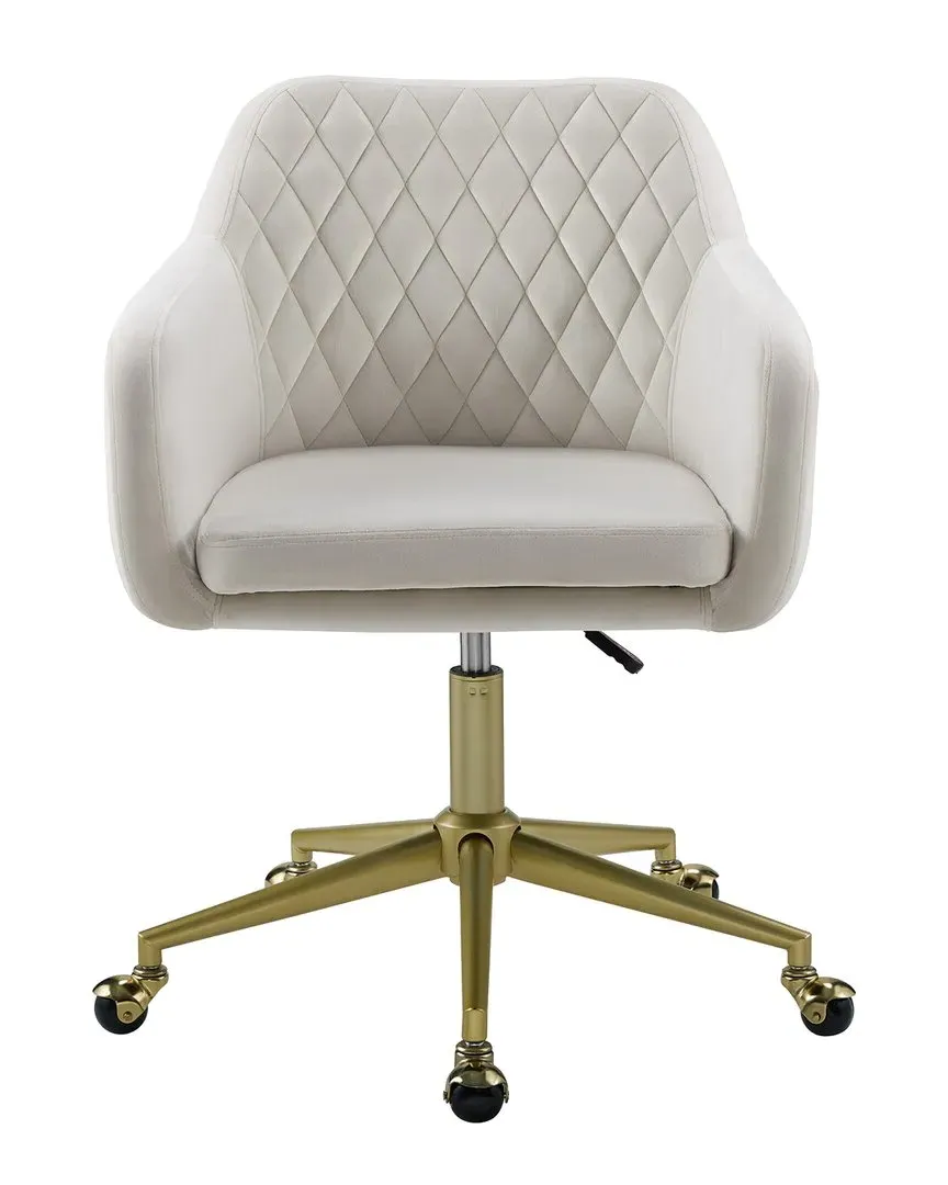 Vance Quilted Office Chair - Off White